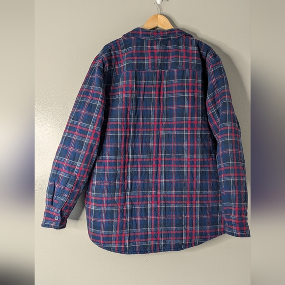 Men's Blue and red plaid button up jacket. The Foundry Supply Co. 2XLT - Picture 4 of 6